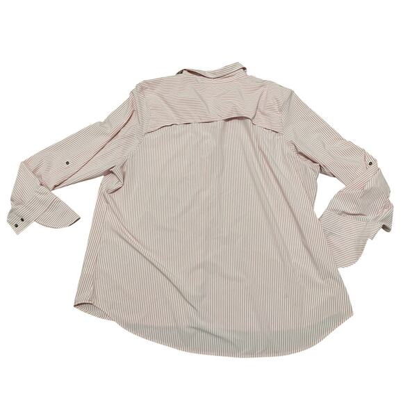 Coolibar Amara Smart Shirt‎ UPF 50+ snap up long sleeve Pink Stripe Women's 2X - Picture 7 of 8
